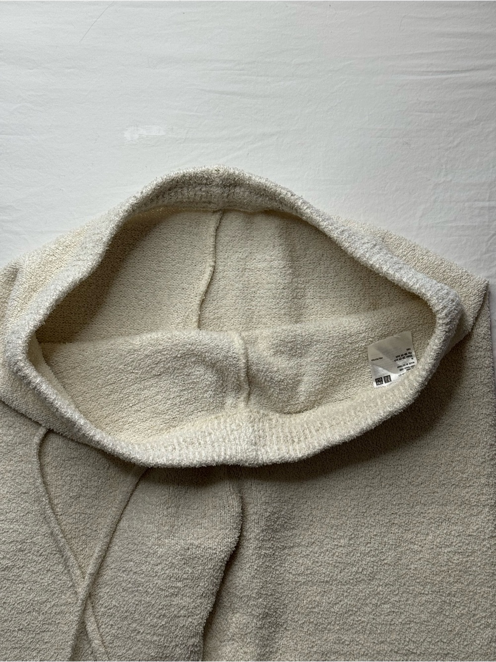 Uniqlo - Womens Cream Knit Joggers with Drawstring Teddy Pants - Picture 4 of 9
